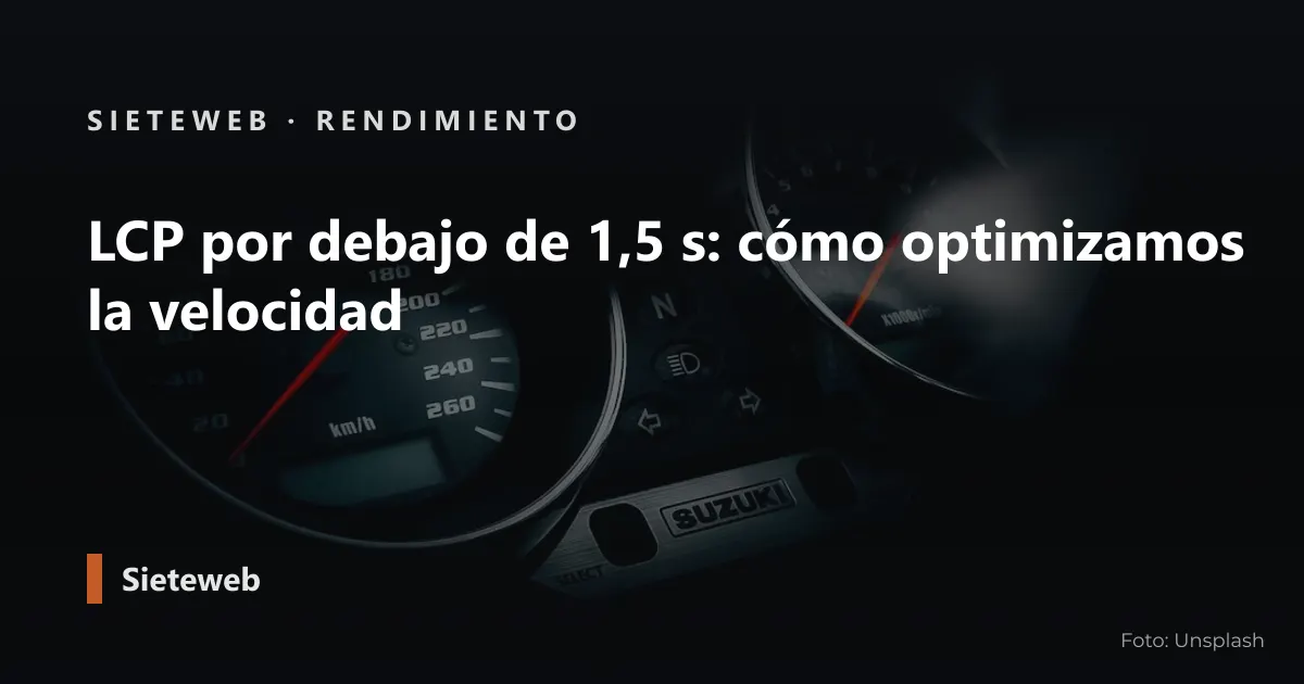 Portada del artículo: LCP por debajo de 1,5 s: cómo optimizamos la velocidad